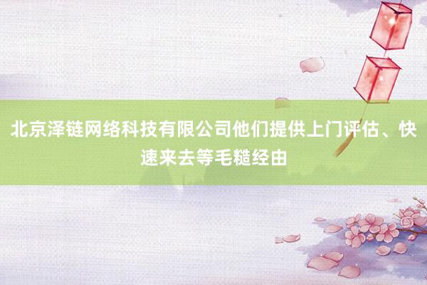 北京泽链网络科技有限公司他们提供上门评估、快速来去等毛糙经由